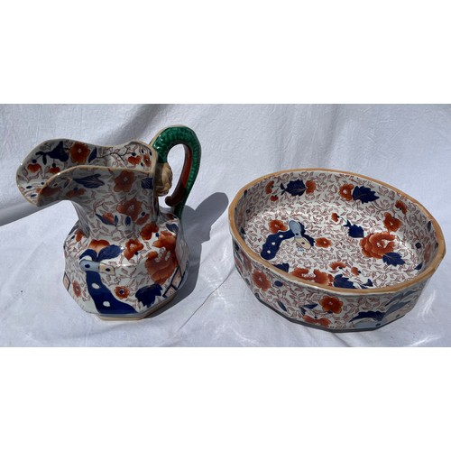 234 - A Masons Ironstone jug and bowl. 27cm h. Good condition.