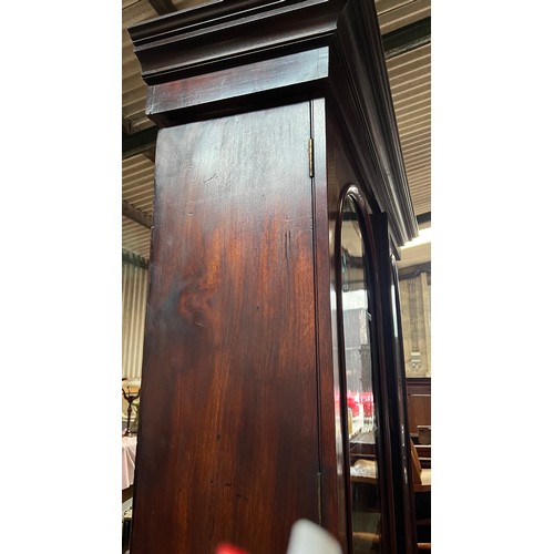 1331 - A 19thC mahogany bookcase, 2 glazed doors above 2 solid doors. 112 w x 48 d x 221cm h.