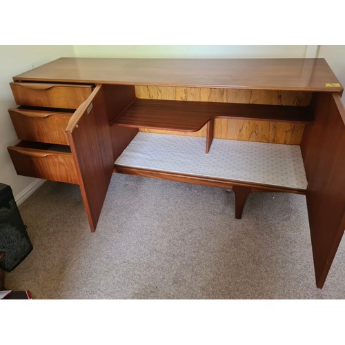 1336 - McIntosh retro teak sideboard, three drawers and two doors. 152 w x 45 d x 76cms h.