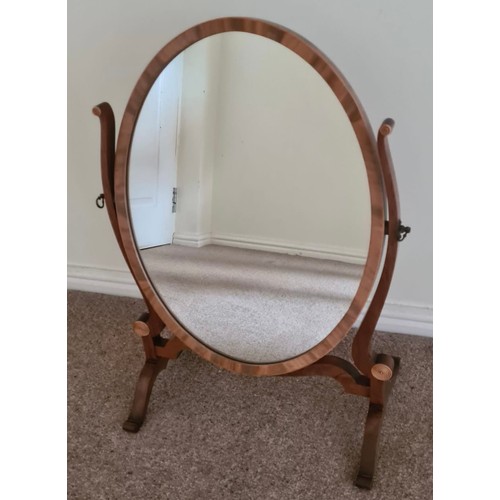 1344 - A mahogany dressing table mirror. 58 h x 38 w x 24cm d.