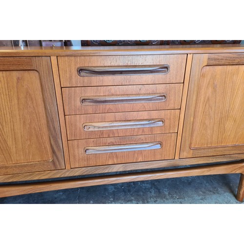 1348 - A 1974 E-Gomme G-Plan Fresco teak sideboard. 79 h x 214 w x 46cm d.