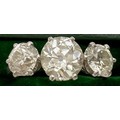 A 3 stone diamond ring set in 18ct white gold, centre stone 1.4ct. 2.84ct in total. 4.5gm total. Siz... 