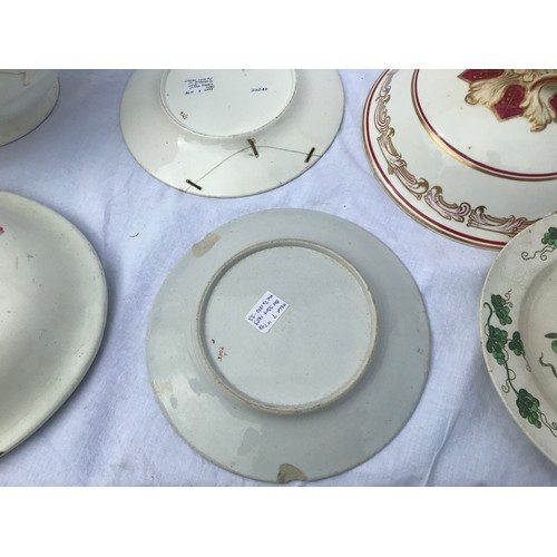 165 - A quantity of badly damaged Copeland Spode to include Bow Pot pattern, India Tree etc.