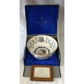 A limited edition 9 of 500 Royal Worcester Silver Wedding bowl with plinth to commemorate the Silver... 