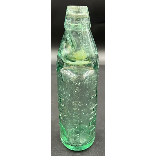 1038A - An early 20thC Codd bottle with raised lettering for T. Hill, 247 Beverley Road, Hull. 23cm h.