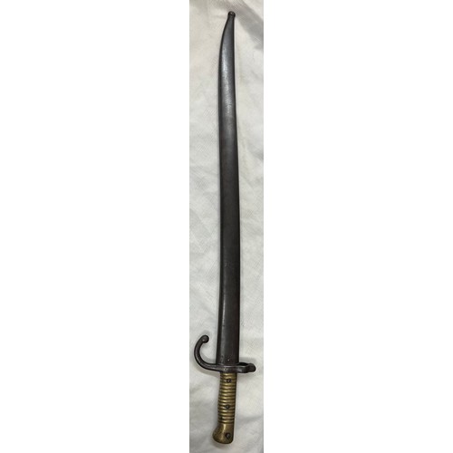 795A - A WW I French Chassepot Bayonet. 70cm l. stamped X11346 to handle.