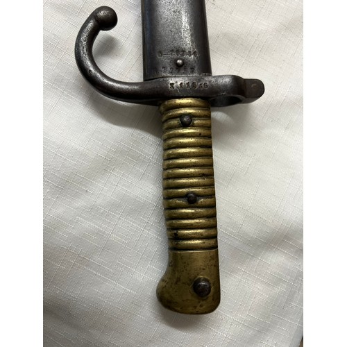 795A - A WW I French Chassepot Bayonet. 70cm l. stamped X11346 to handle.