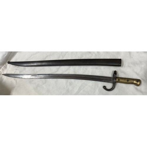 795A - A WW I French Chassepot Bayonet. 70cm l. stamped X11346 to handle.