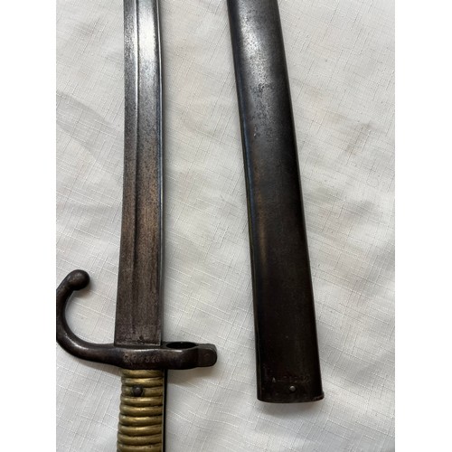 795A - A WW I French Chassepot Bayonet. 70cm l. stamped X11346 to handle.