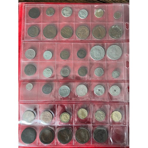 452 - An album collection of British coins to includes sixpences (4 x pre 1947), shillings, crowns, one pe... 