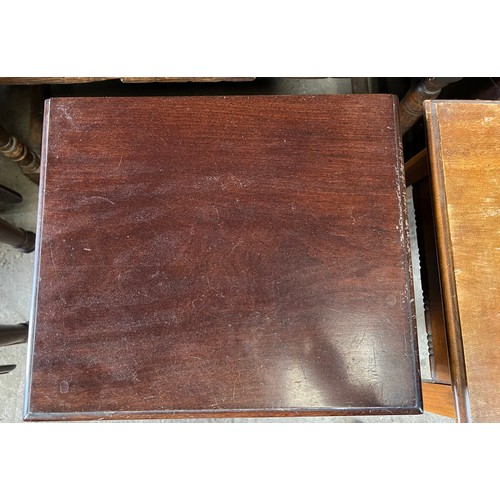 169 - A 19thC mahogany pot cupboard together with early 20thC side table.