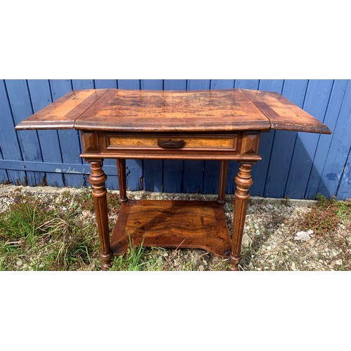 170 - A continental side table with dropped leaves and drawer to front.  64 w x 48 d x 68cm h - 98cm with ... 