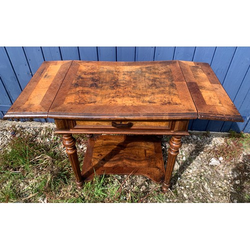 170 - A continental side table with dropped leaves and drawer to front.  64 w x 48 d x 68cm h - 98cm with ... 