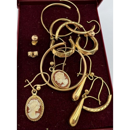 643 - Various 9ct to include earrings, locket etc. Total weight 7.8gm.