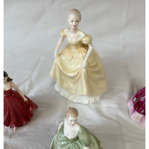 409 - Four Coalport figurines to include : Jennifer, Debutante Becky, Kimberley and Emily 19.5cm h.