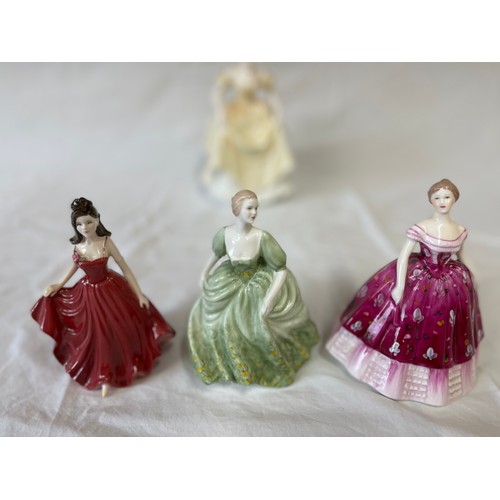 409 - Four Coalport figurines to include : Jennifer, Debutante Becky, Kimberley and Emily 19.5cm h.