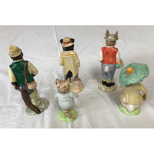 426 - Five Beswick figures to include: Beatrix Potter 'Benjamin Bunny' and 'Tom Kitten' together with Fish... 