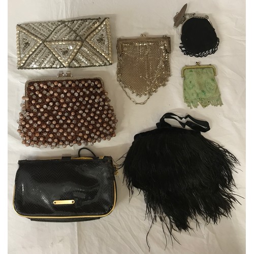 744 - Collection of 7 purses and clutches to include Star by Julian McDonald, Accessorize, 2 chainmail pur... 