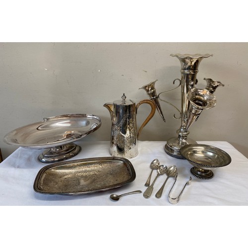 776 - A quantity of silver plated ware to include epergne etc.