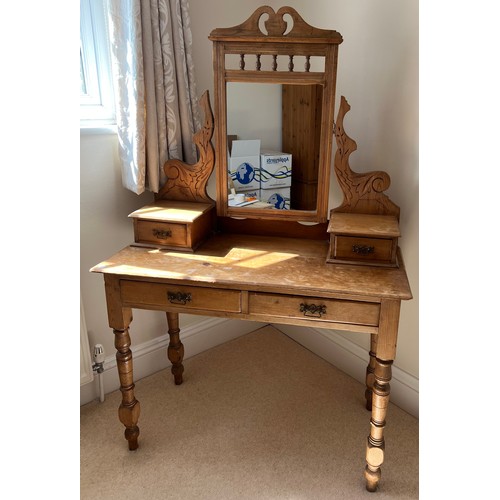 157 - A 19thC pine dressing table. 152 h x 99 w x 46cm d.