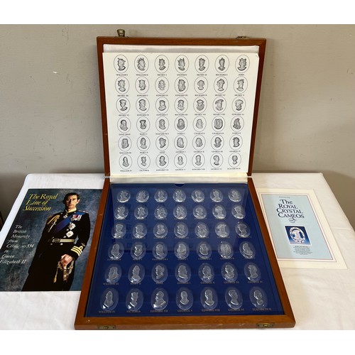 478 - The Royal Crystal Cameos cased set. Box 36 x 34cm.