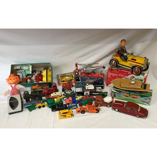 963 - Various toys to include Corgi, Dinky, Matchbox and Meccano together with  3 x tinplate battery opera... 