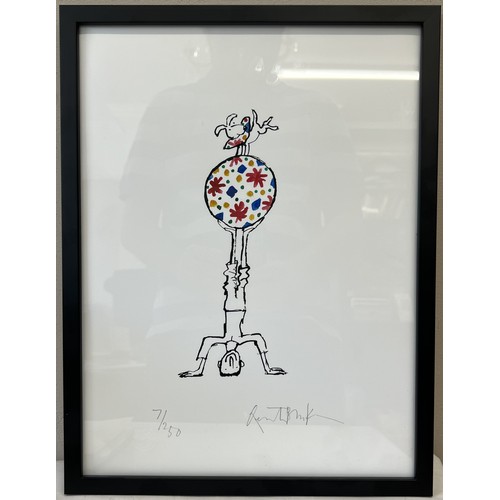 1120 - A mounted and framed Quentin Blake signed and stamped limited edition print 7/250 