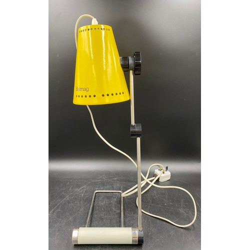 1068 - Belmag angle poise with pierced yellow metal shade. Height with shade facing down to top of fitting ... 