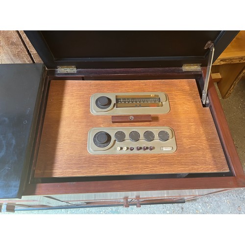 200A - A home made music cabinet comprising a Quad II amp, Connoisseur three speed variable record deck by ... 