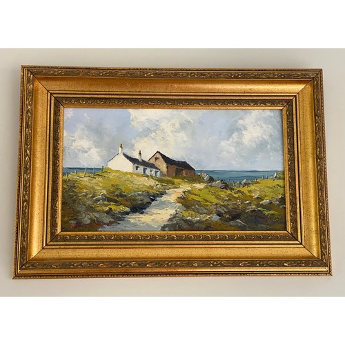 1317 - Charles Wyatt Warren (Welsh 1908-1993) oil on board, Anglesey, painting 19 x 34.5cm, frame 33 x 48cm... 