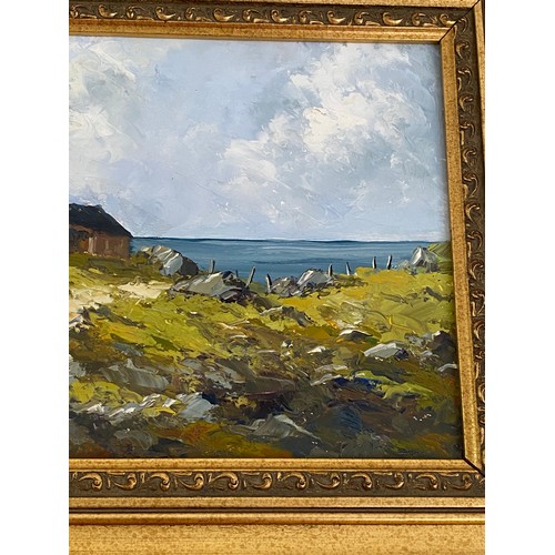 1317 - Charles Wyatt Warren (Welsh 1908-1993) oil on board, Anglesey, painting 19 x 34.5cm, frame 33 x 48cm... 