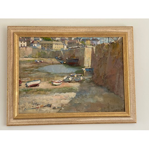 1321 - Raymond Howorth (20thC) Mousehole Harbour Penzance, oil on board. Signed and dated '51 L.L. Painting... 