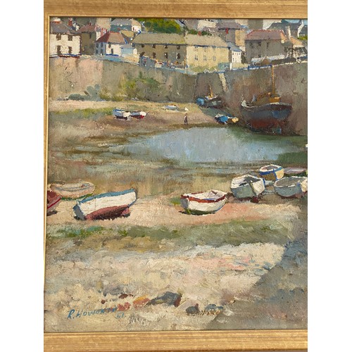 1321 - Raymond Howorth (20thC) Mousehole Harbour Penzance, oil on board. Signed and dated '51 L.L. Painting... 