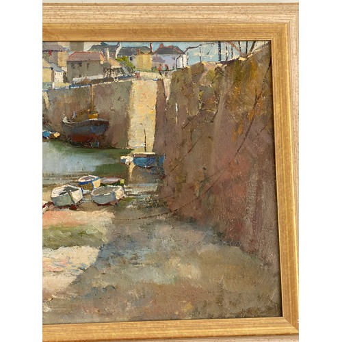 1321 - Raymond Howorth (20thC) Mousehole Harbour Penzance, oil on board. Signed and dated '51 L.L. Painting... 