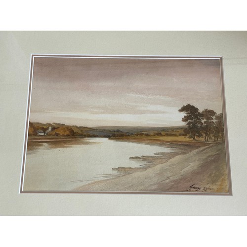 1279A - George Sykes (British 1863-1942) Estuary Scenes, pair of watercolours. Signed L.R. 25 x 35cm.