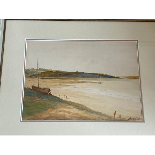 1279A - George Sykes (British 1863-1942) Estuary Scenes, pair of watercolours. Signed L.R. 25 x 35cm.