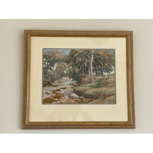 1279B - Samuel John Lamorna Birch (1869-1955) 'Foot Bridge at Halton Green' watercolour. Signed L.R. Picture... 