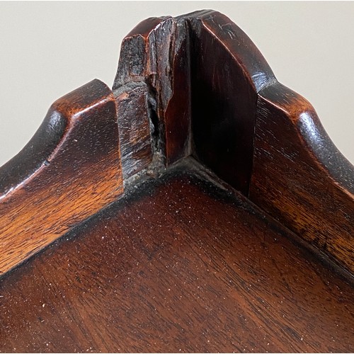 200 - A Georgian mahogany washstand, single tambour sliding door, galleried top with 2 handles.