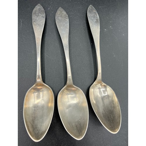 834 - Three continental silver spoons 128gm.