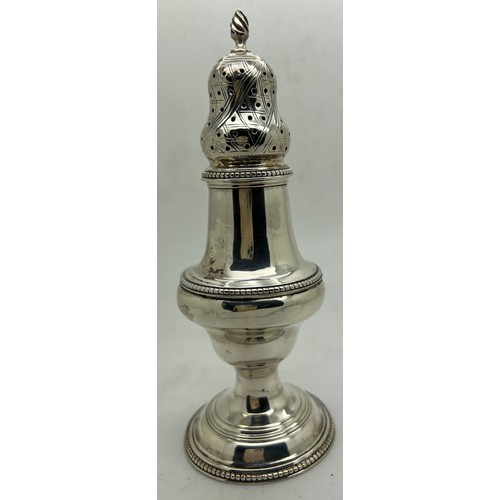 848 - Silver pepperette London 1810 maker George Smith. 96gm. 14.5cm h.