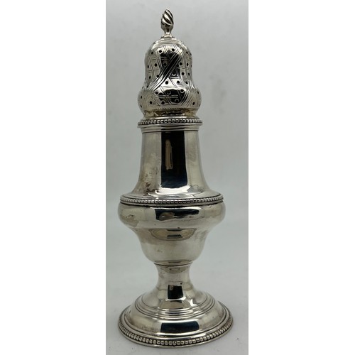 848 - Silver pepperette London 1810 maker George Smith. 96gm. 14.5cm h.