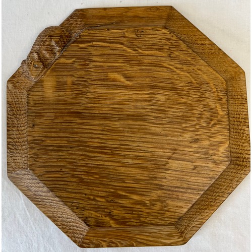 175B - Robert 'Mouseman' Kilburn oak teapot stand. 19cm d.