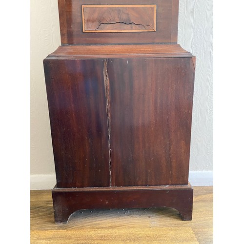 1034 - Mahogany cased longcase clock with associated brass face and eight day movement, Stephen Thorogood L... 