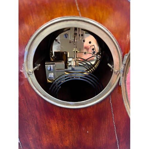 1037 - Two train mahogany inlaid French mantle clock. Retailed by Mappin and Webb, Oxford Street. 26cm h. B... 