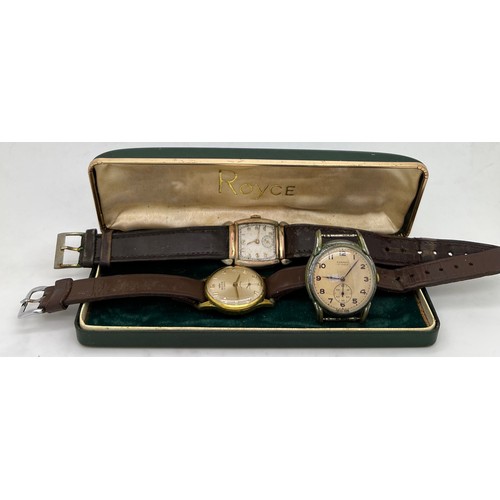 921 - Three vintage gentlemen's wristwatches to include Royce and Pierpont.