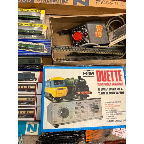 975 - A quantity of Lima and Wrenn N scale Micro train models and Peco track, transformers Hornby Dublo Lo... 