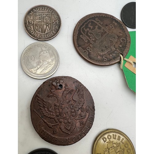 670 - British continental and world coins to include Sweden Karl XI 1686, Marie Therese Thaler 1780, Whitb... 