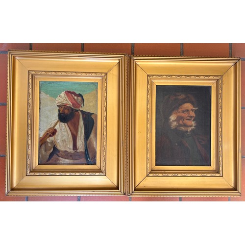 1313 - Two oil on canvas portraits o gentlemen, one initialled lower right M.F. and dated indistinctly 1904... 