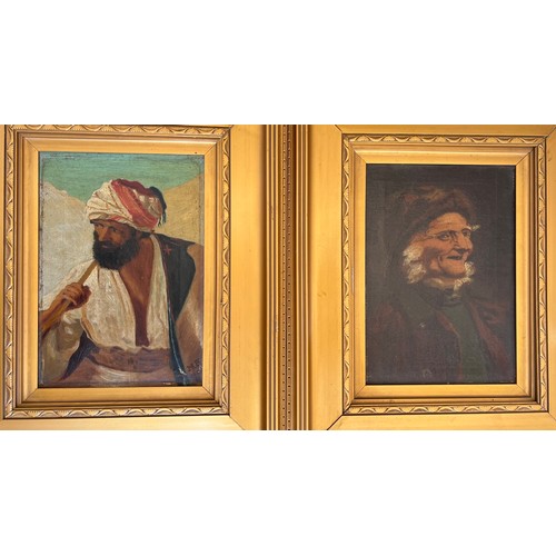 1313 - Two oil on canvas portraits o gentlemen, one initialled lower right M.F. and dated indistinctly 1904... 