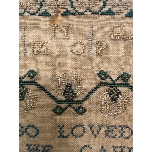 724 - A 19thC Sampler by Ann Dee, uncompleted, 